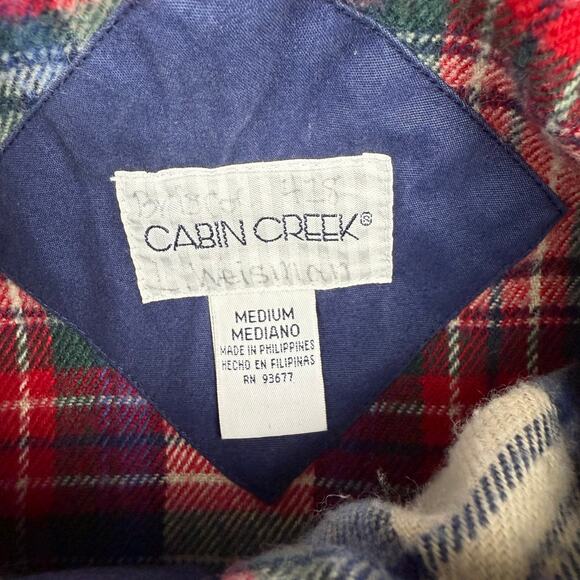 Vtg Blue Barn Jacket Plaid Flannel Lined Size M Cabin Creek Coat Button - Picture 5 of 5